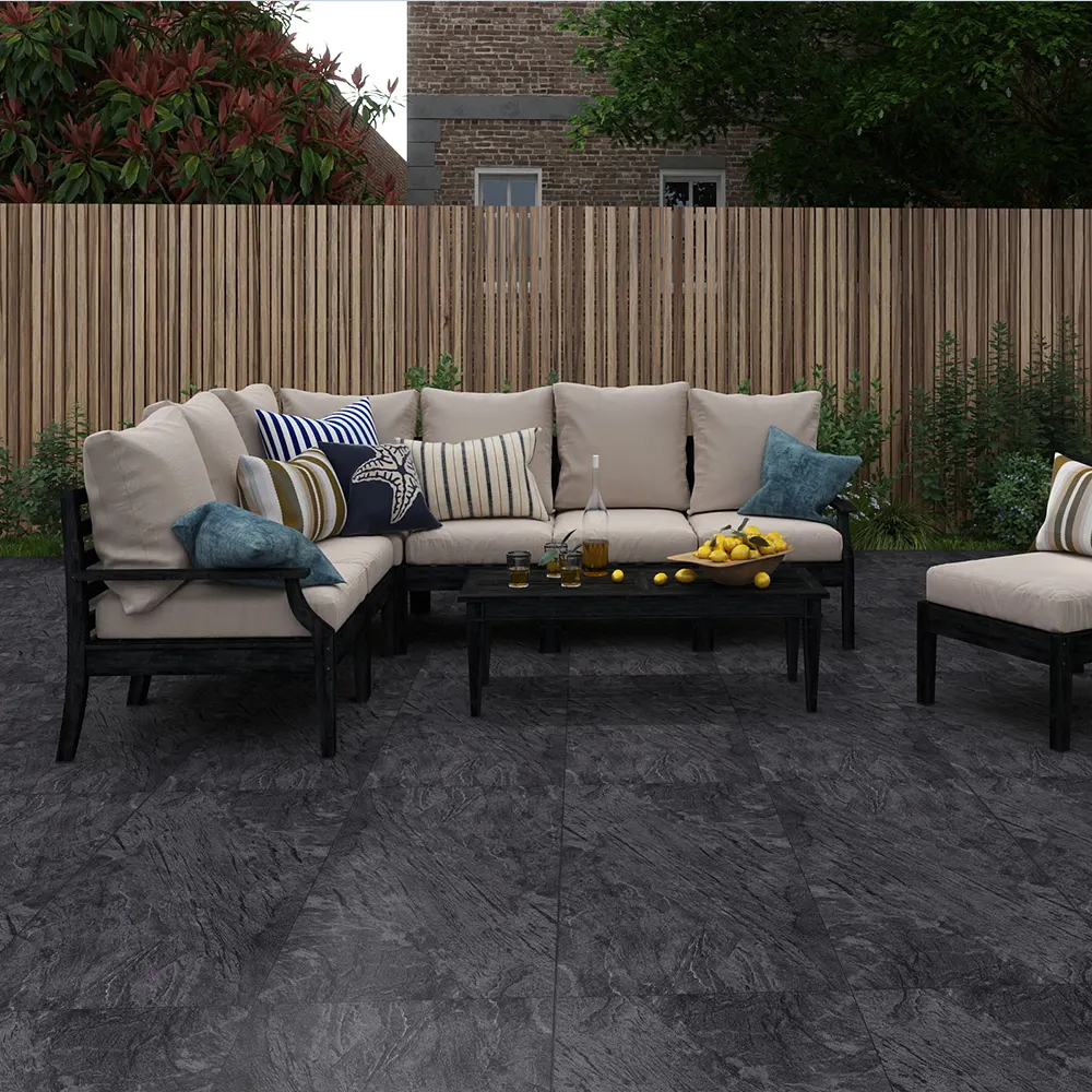 Non-Slip Stone-Look Porcelain Outdoor Tile 600x1200mm