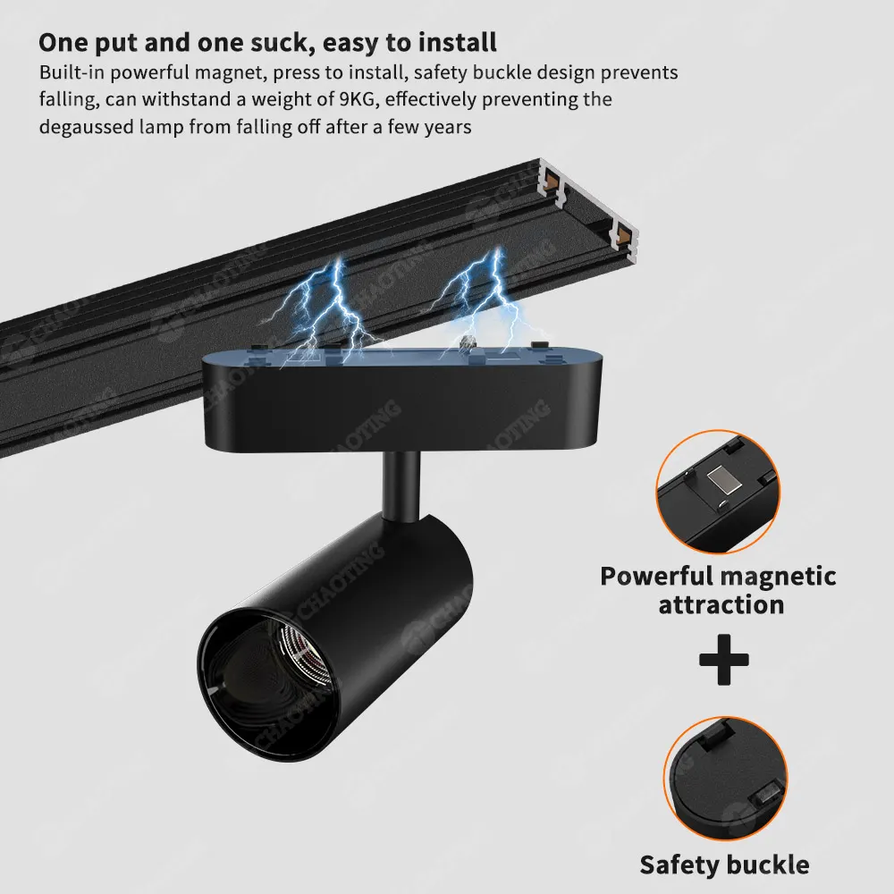 Adjustable Aluminum Magnetic LED Track Spotlight 6/12W 24V/48V