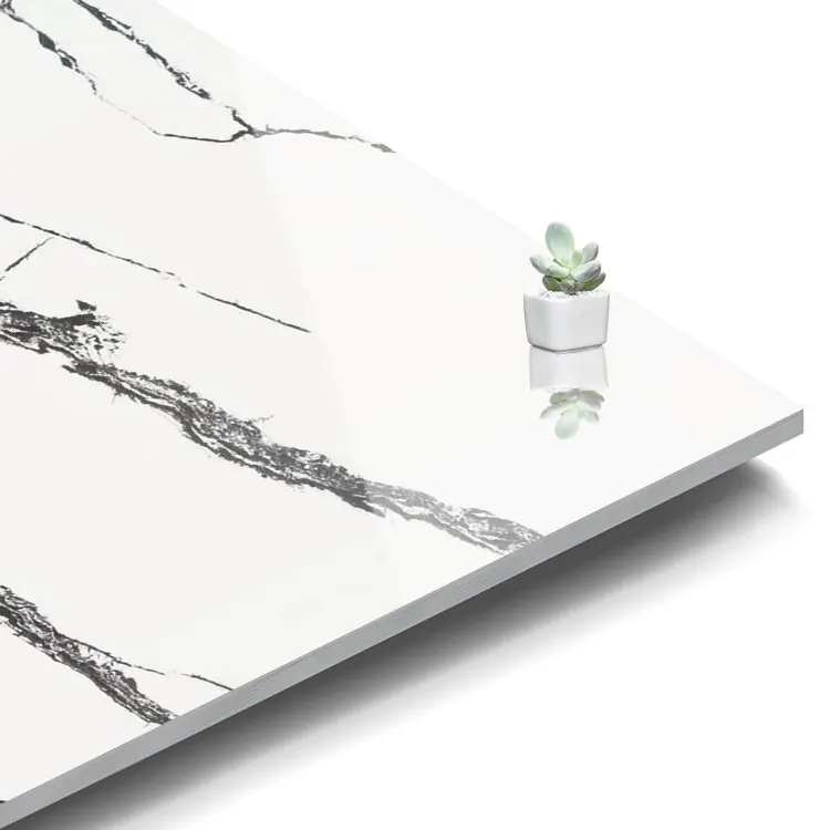 White Marble-Look Polished Porcelain Tile 800x800mm