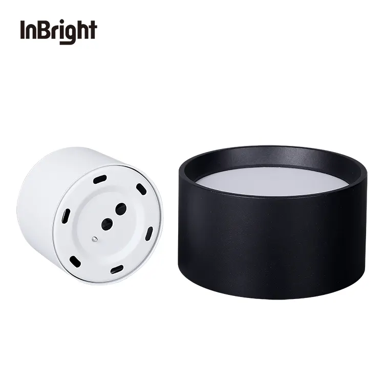 Dimmable Surface-Mounted Round LED Downlight Black/White 9-18W