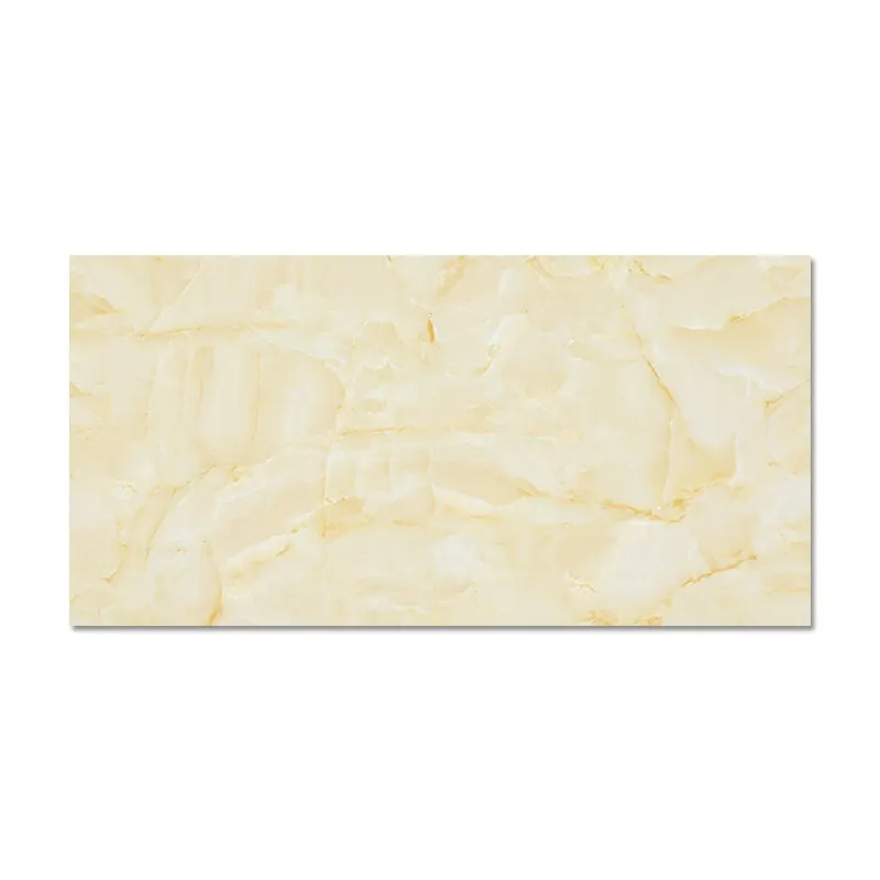 Marble-Look Beige Polished Porcelain Floor Tile 18x12