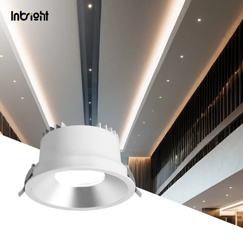 Anti-Glare Recessed Aluminum LED Downlight Black/White 15-35W