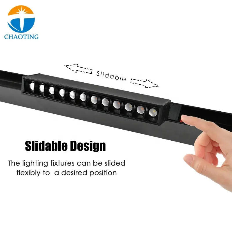 Recessed Aluminum Magnetic LED Track Spotlight Black/White 7-27W For 2-Wire Track