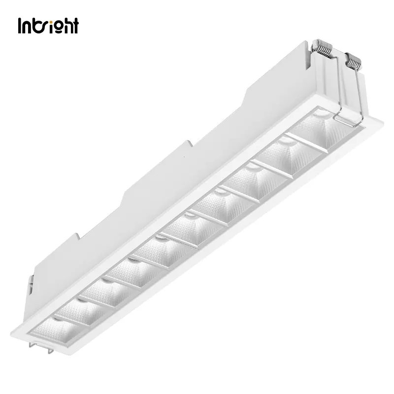 Anti-Glare Recessed Aluminum LED Grille Spotlight Gold 6-30W