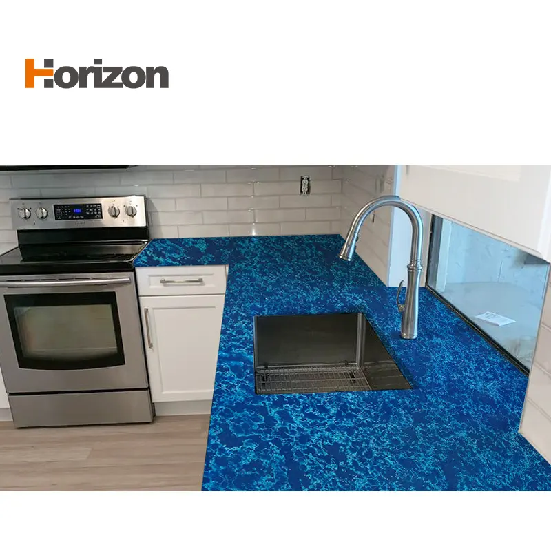 Blue Engineered Quartz Slab 3200x1600mm