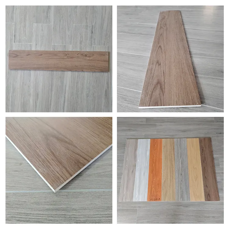 Non-Slip Wood-Look Polished Ceramic Floor Tile 150x800mm