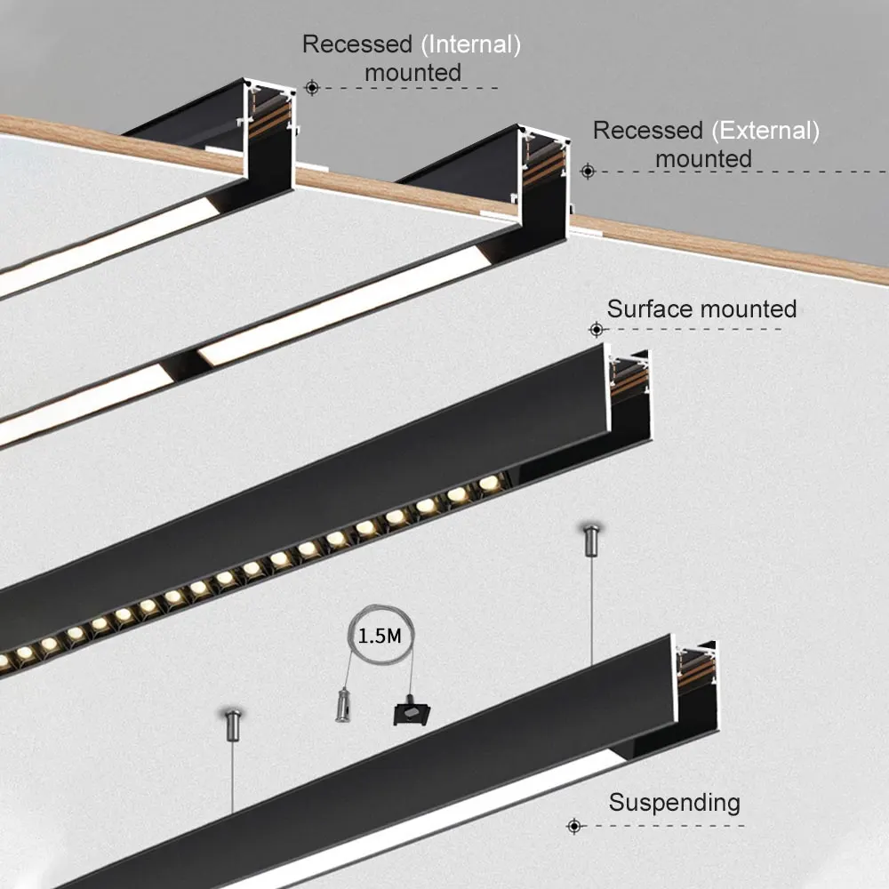 Aluminum Magnetic LED Track Lighting System 6-40W 24V/48V product sample