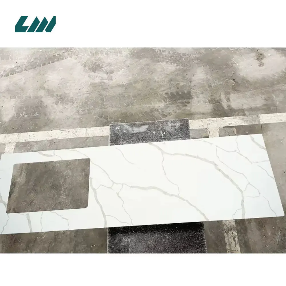 Silica-Free White Engineered Quartz Slab 3200x1600mm