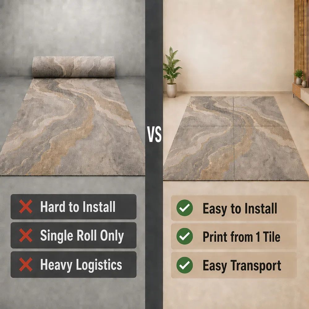 Magnetic-Backed Printed Carpet Tile 50x50cm