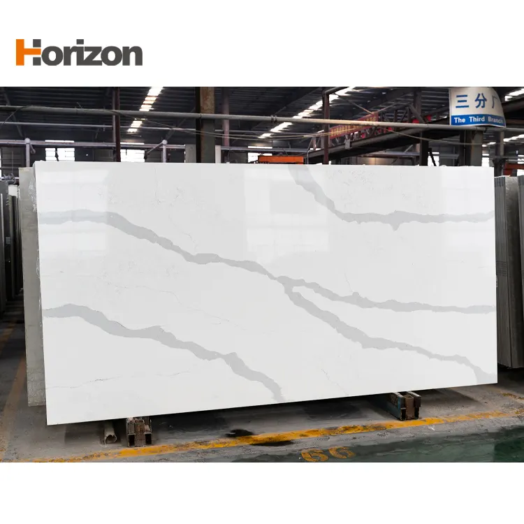 Calacatta White Engineered Quartz Slab 3200x1600mm