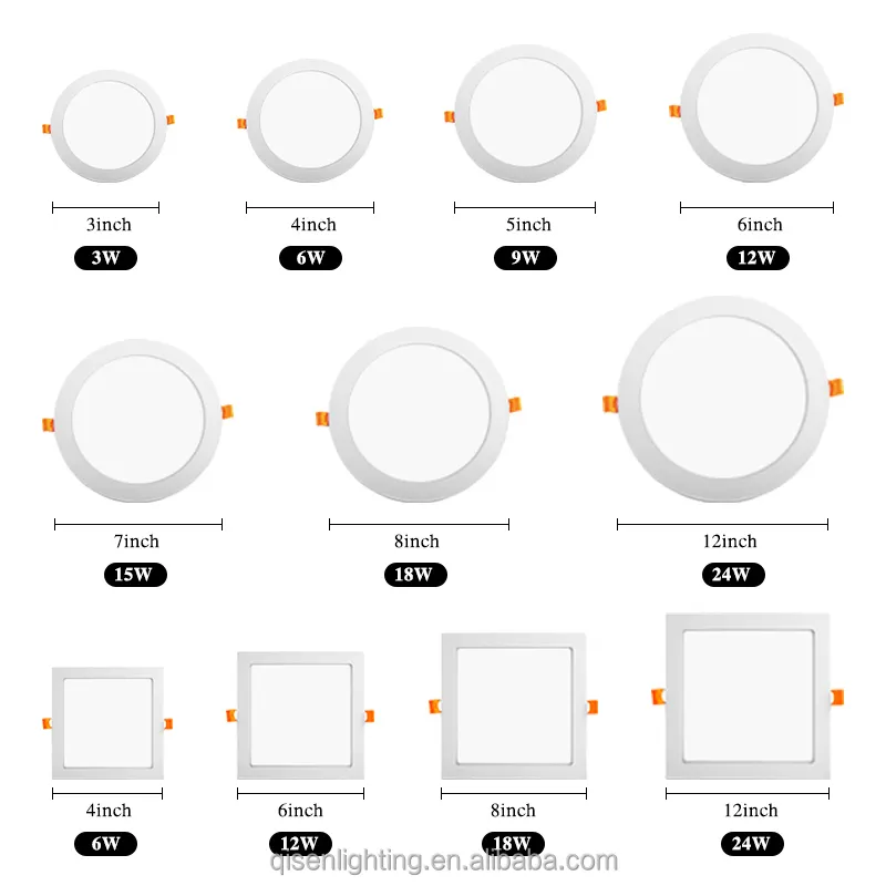 Slim Recessed Round LED Panel Light 6-24W