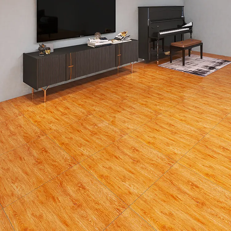 Wood-Look Glazed Porcelain Floor Tile 600x600mm