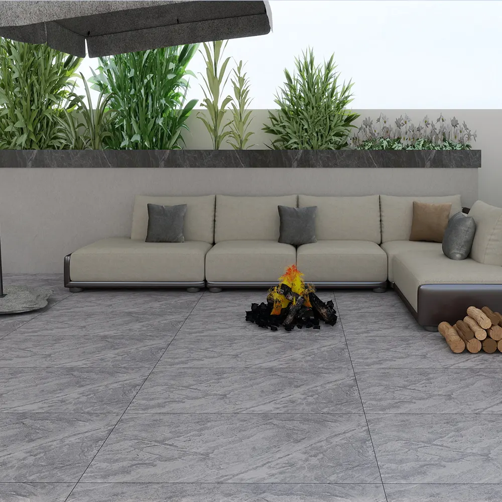Non-Slip Stone-Look Porcelain Outdoor Tile 600x1200mm