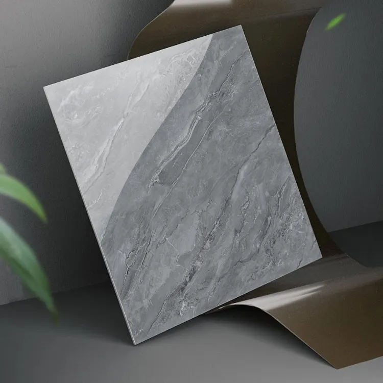 Non-Slip Stone-Look Glossy Porcelain Floor Tile 600x600mm