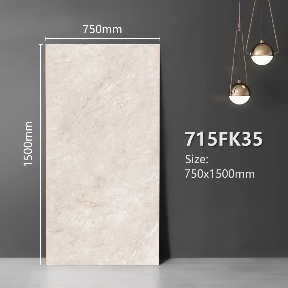 Stone-Look Glazed Porcelain Floor Tile 750x1500mm