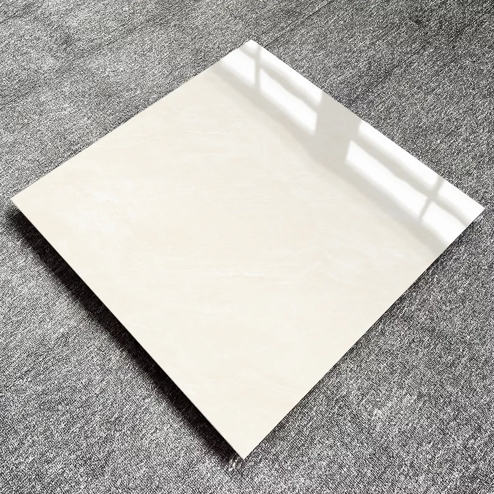Marble-Look Beige Glossy Porcelain Floor Tile 800x800mm