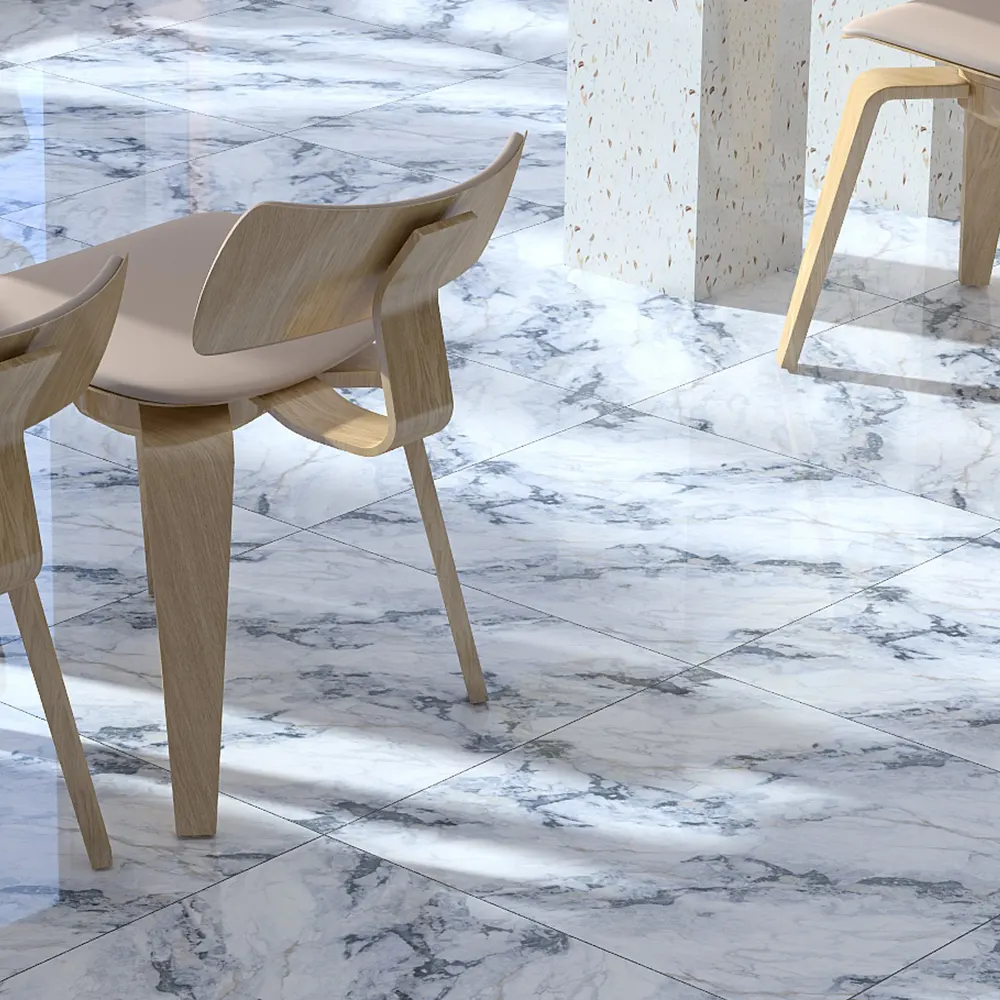 Non-Slip Stone-Look Polished Porcelain Floor Tile 600x600mm