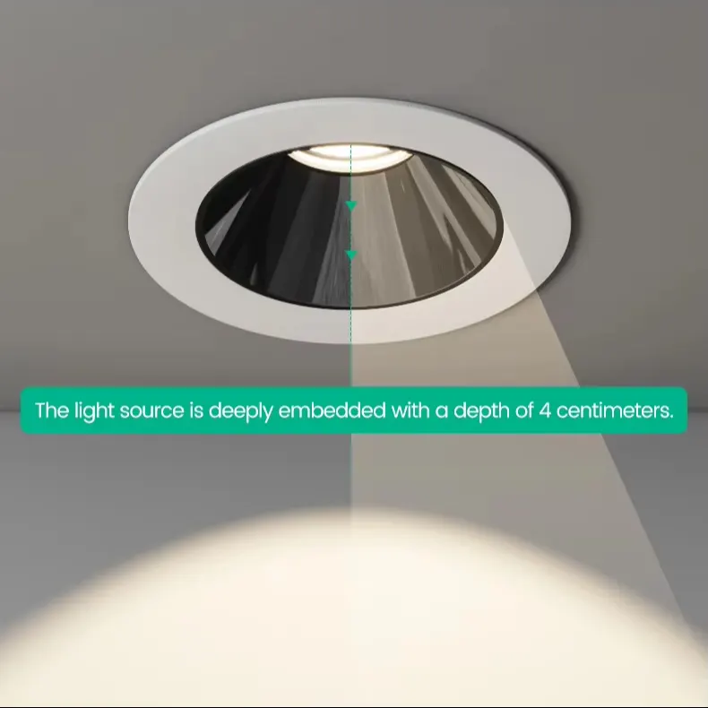 Anti-Glare Recessed Aluminum COB LED Downlight 7-12W