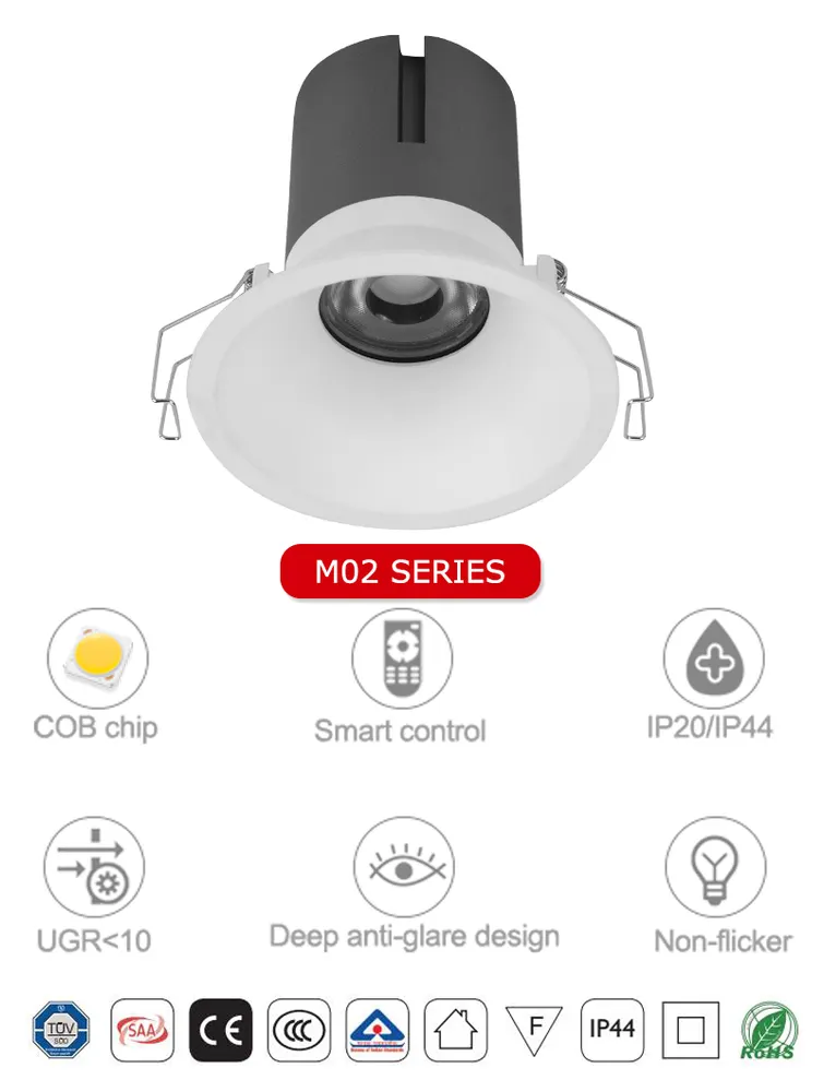 Adjustable Recessed Aluminum LED Downlight Gold 9-40W