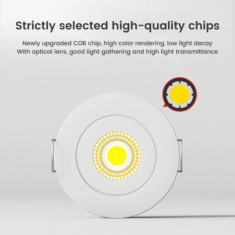 Recessed Aluminum LED Downlight 3/5W For Indoor Lighting