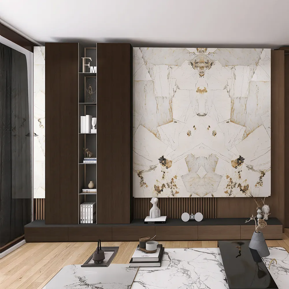 Marble-Look Glazed Sintered Stone Slab 1600x3200mm