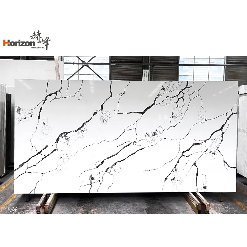 Calacatta White Engineered Quartz Slab 3200x1600mm