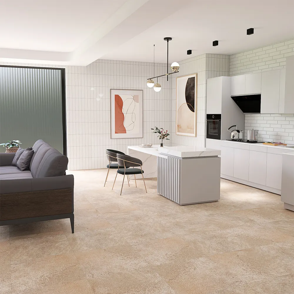 Non-Slip Wood-Look Glazed Porcelain Floor Tile 600x600mm