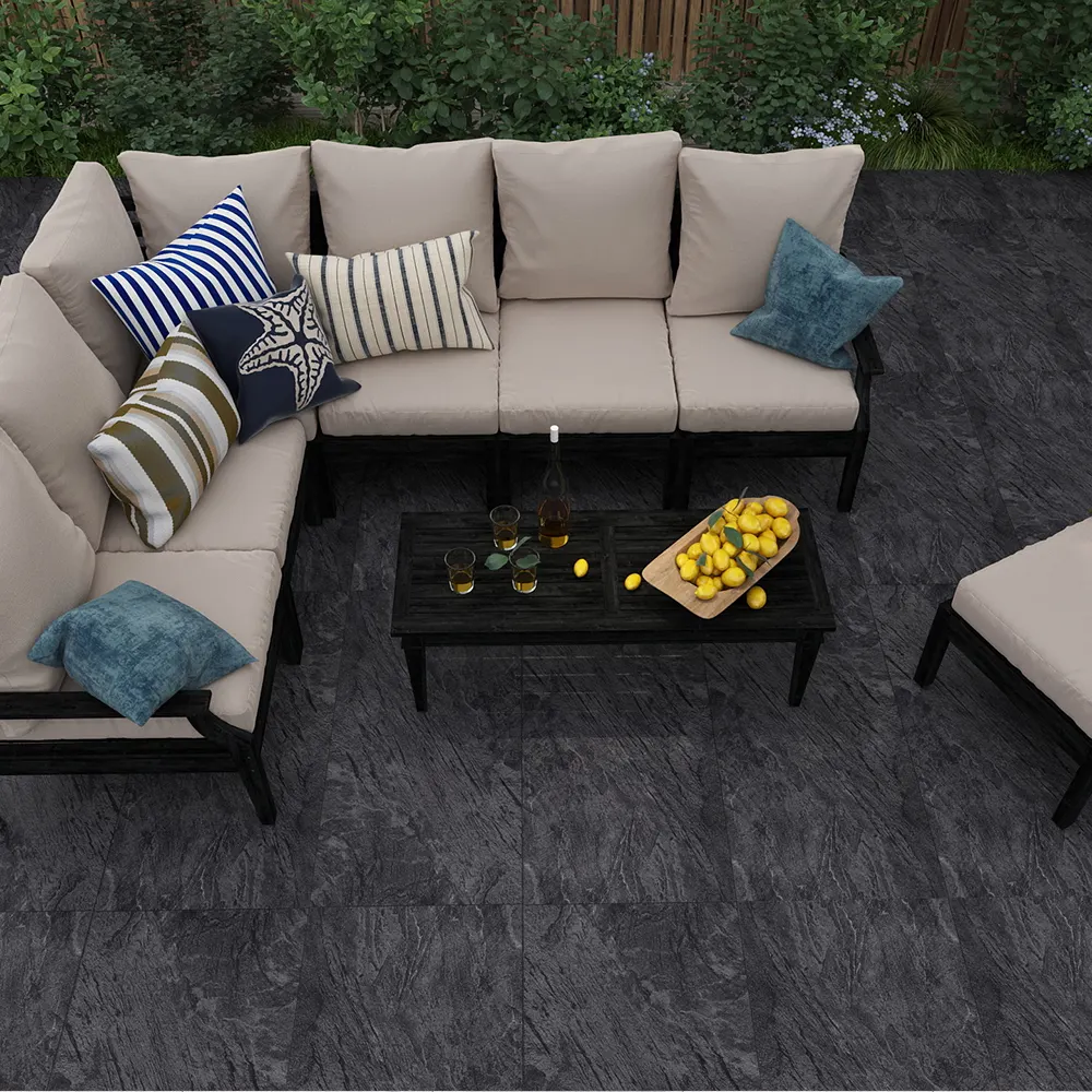 Non-Slip Stone-Look Porcelain Outdoor Tile 600x1200mm