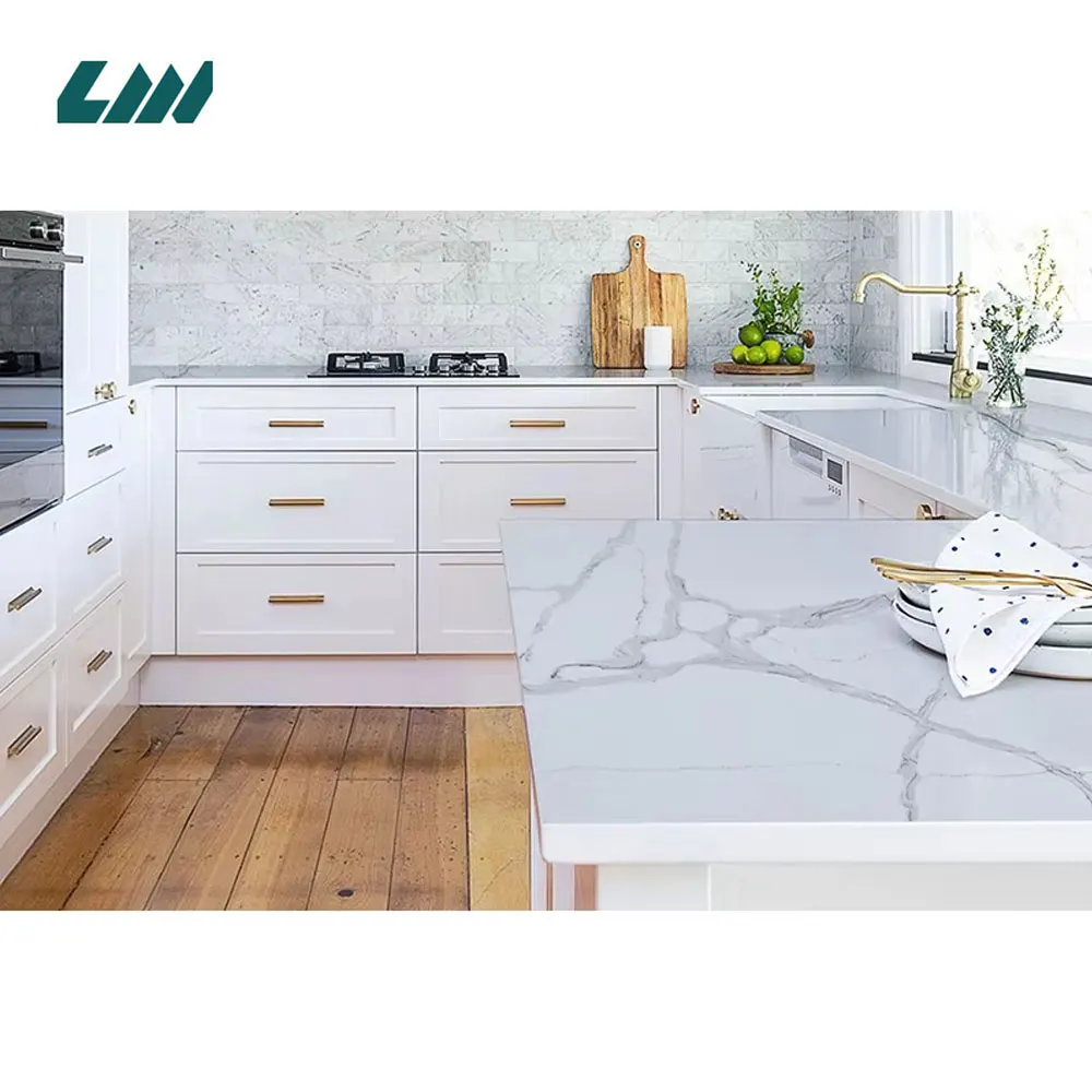 Calacatta White Engineered Quartz Slab 3200x1600mm