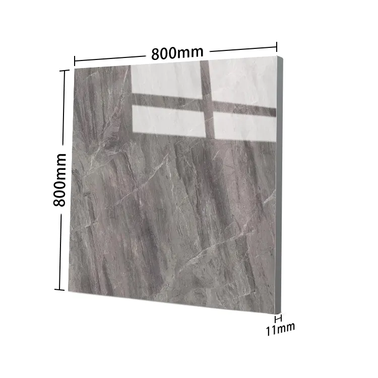 Non-Slip Marble-Look Polished Porcelain Wall And Floor Tile 800x800mm