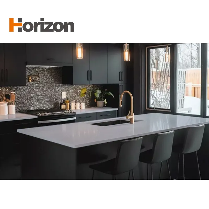 Gray/White Engineered Quartz Slab 3200x1600mm