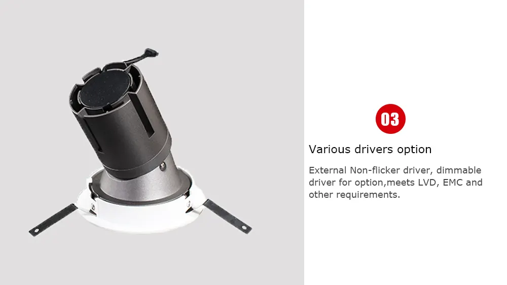 Anti-Glare Adjustable Recessed LED Downlight 9-40W