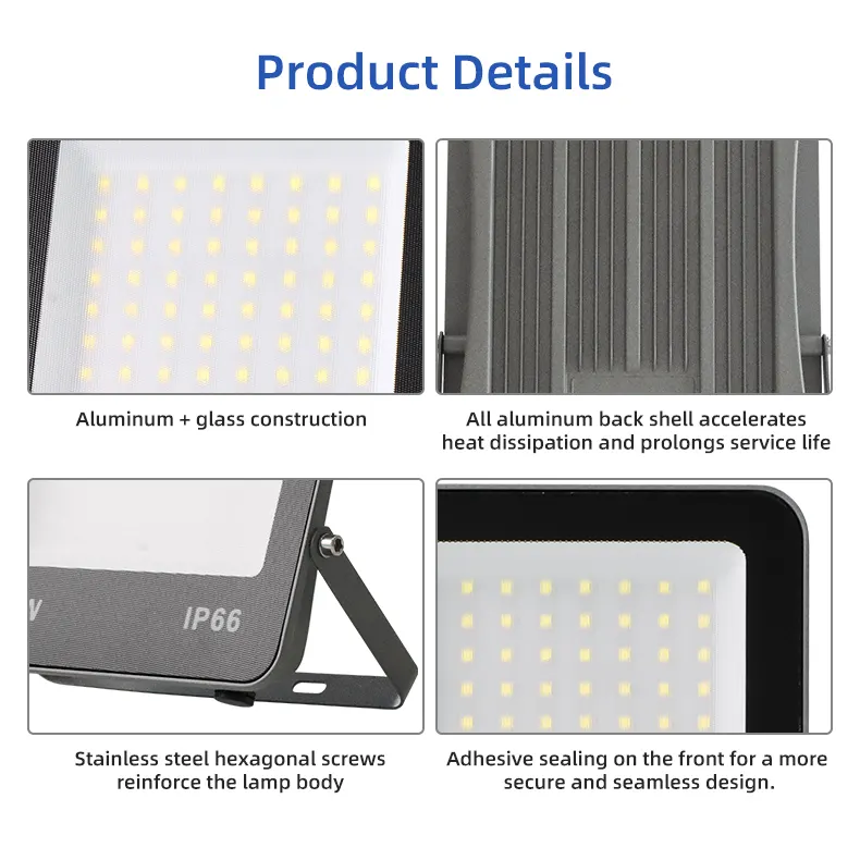 Aluminum LED Floodlight 10-300W 265V 3000K/4000K/6500K