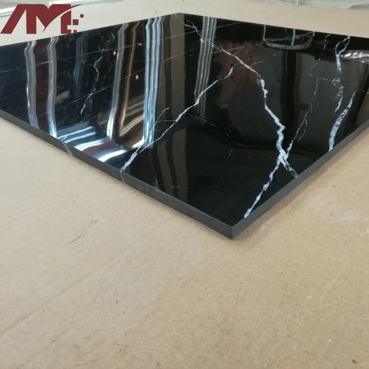 Black/Gold Polished Porcelain Floor Tile 600x600mm