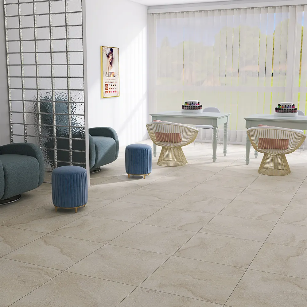 Non-Slip Marble-Look Porcelain Swimming Pool Tile 600x600mm