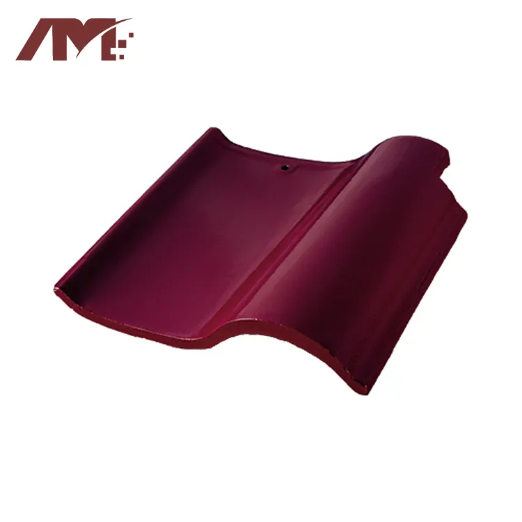 Red Glazed Clay Roof Tile For Exterior Roofing product sample