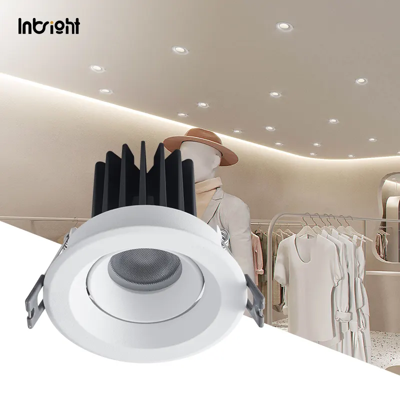 Anti-Glare Recessed Aluminum COB LED Downlight 8-25W IP65