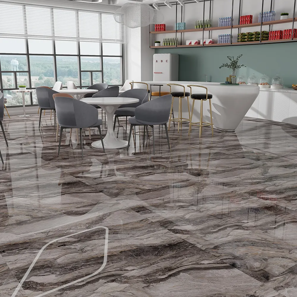 Non-Slip Marble-Look Polished Porcelain Wall And Floor Tile 600x1200mm
