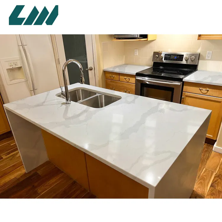 Calacatta White Engineered Quartz Slab 3200x1600mm