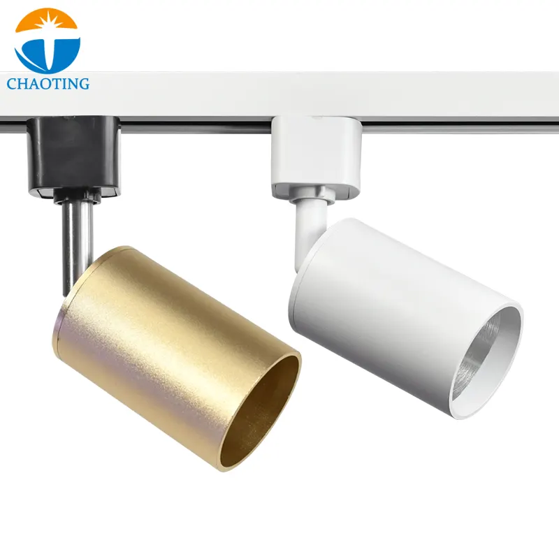 Adjustable Surface-Mounted Aluminum Track Spotlight Housing Black/White GU10/MR16