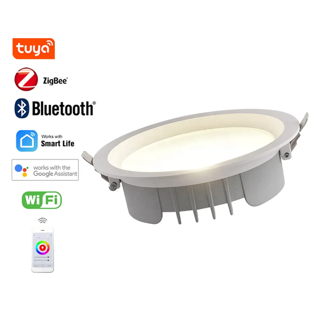 Adjustable Dimmable DALI Recessed COB LED Downlight White 15W 3CCT Selectable