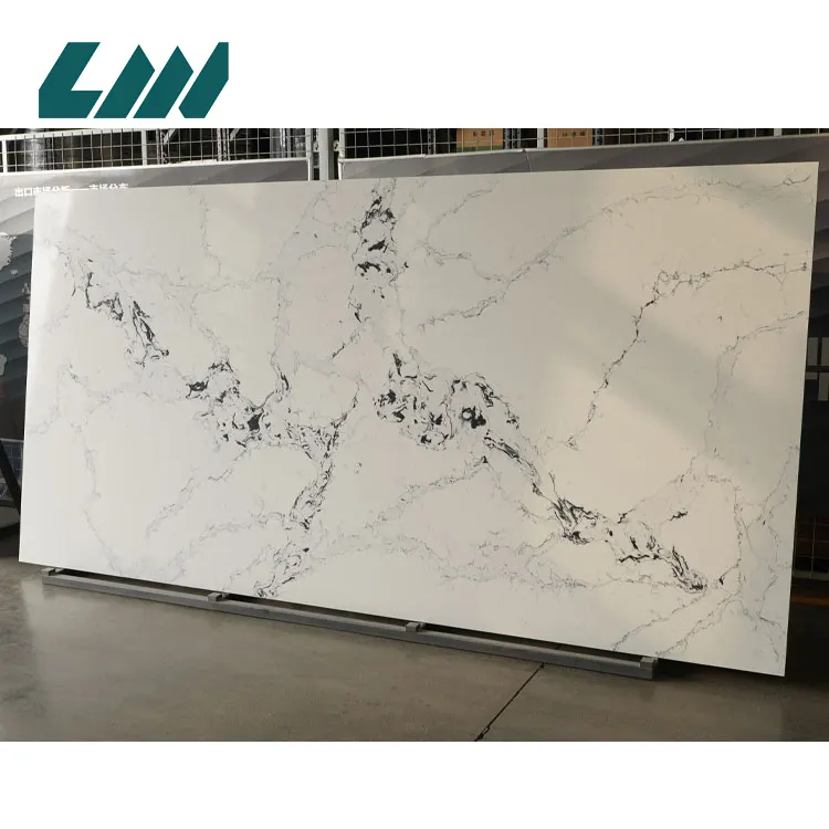 Calacatta White Engineered Quartz Slab 3200x1600mm