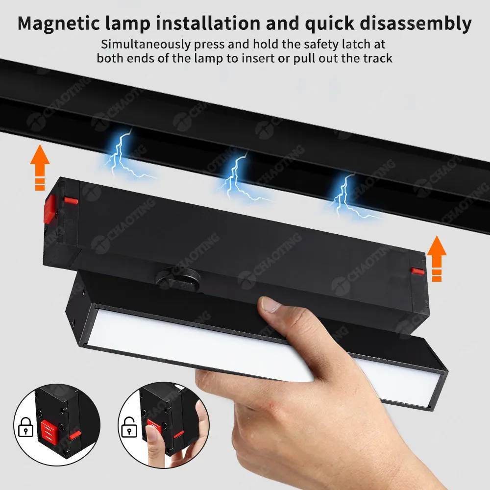 Adjustable Tuya Smart Dimmable Magnetic LED Track Spotlight Black/White 9W product sample