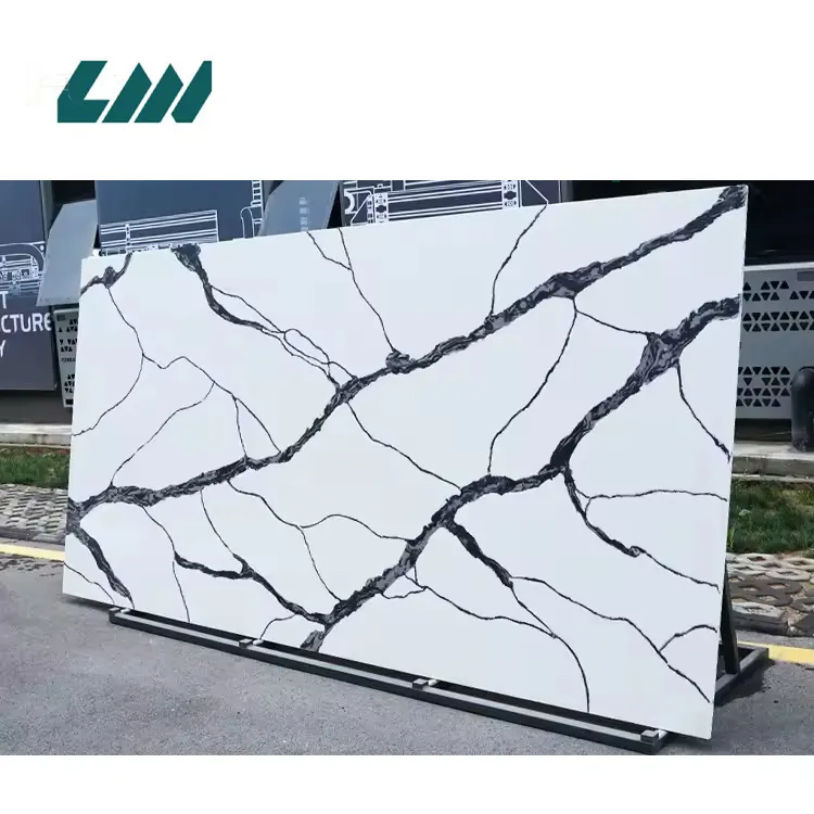 Marble-Look Engineered Quartz Slab 3200x1600mm
