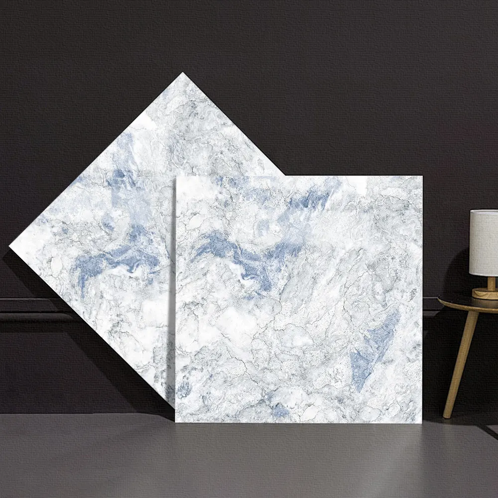 Marble-Look White Polished Porcelain Wall And Floor Tile 600x600mm