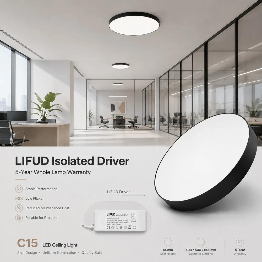 Surface-Mounted Square Aluminum LED Panel Light 72x43x43cm Black 40-60W