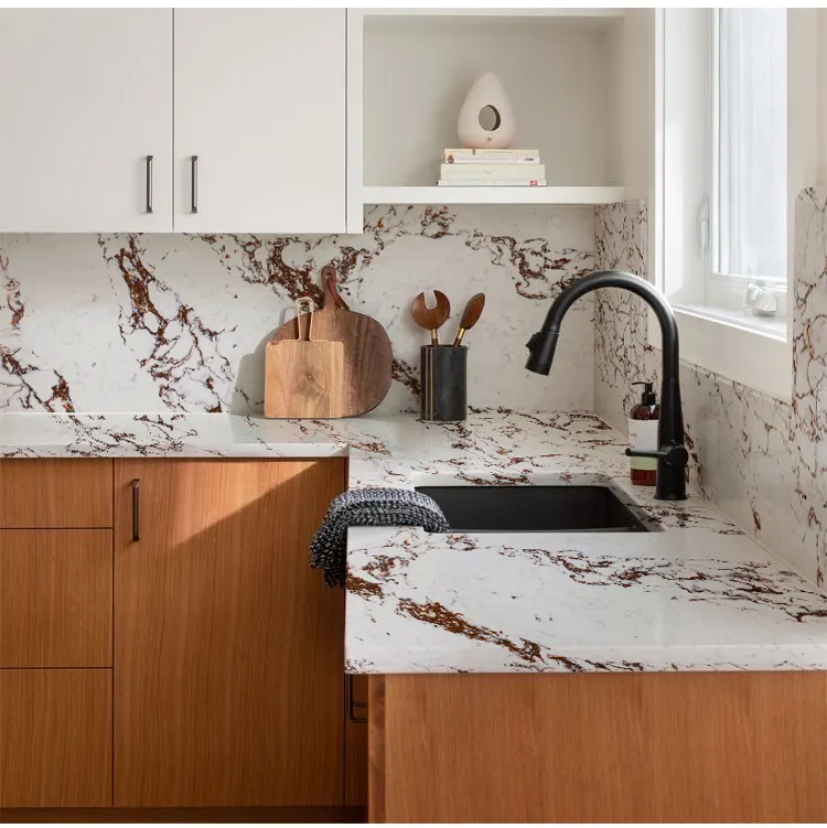 Calacatta White/Gold Engineered Quartz Slab 3200x1600mm
