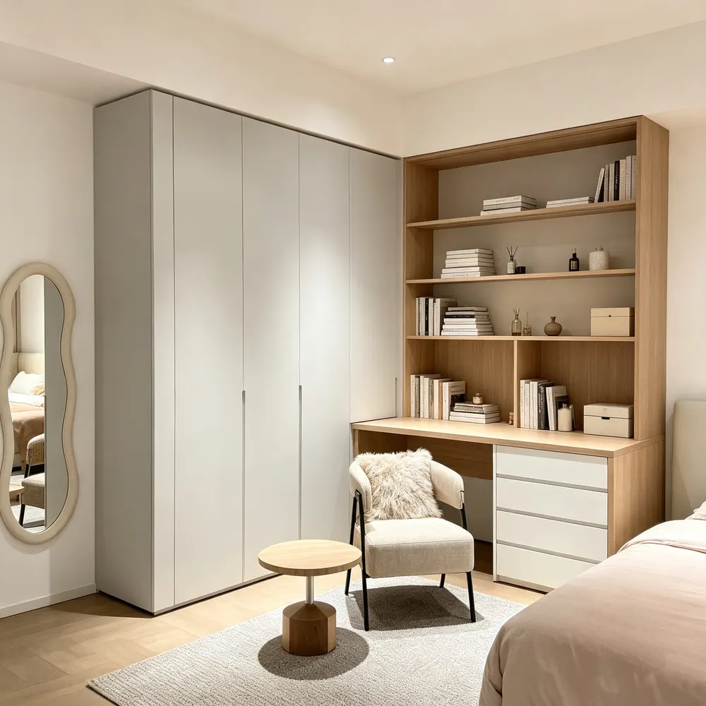 Modern Melamine Bedroom Wardrobe For Clothing Storage