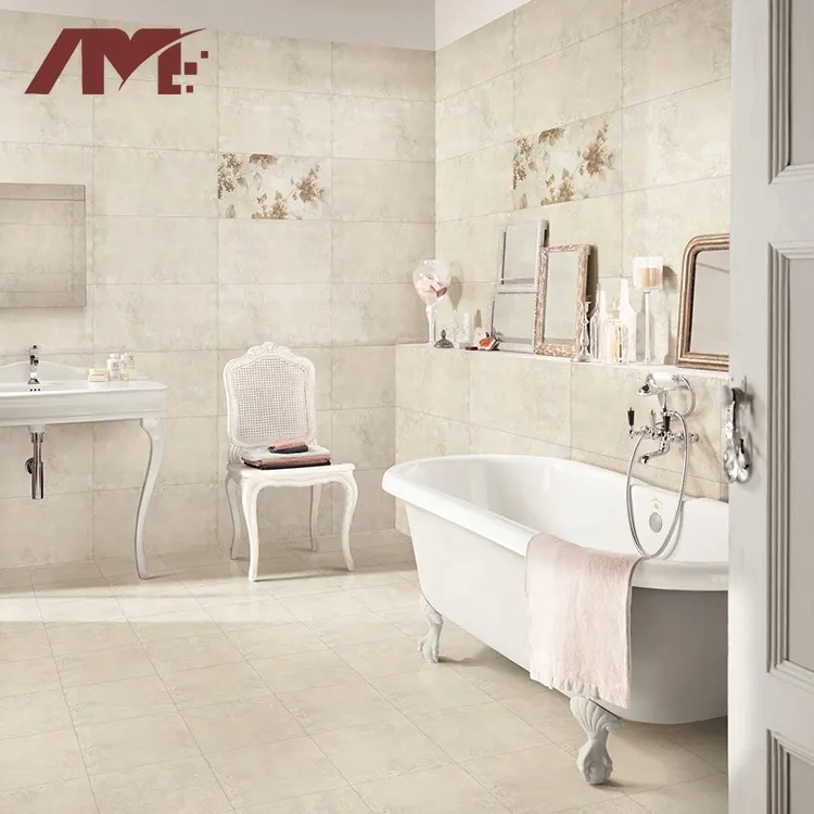 Stone-Look Beige Glossy Porcelain Wall Tile 300x600mm