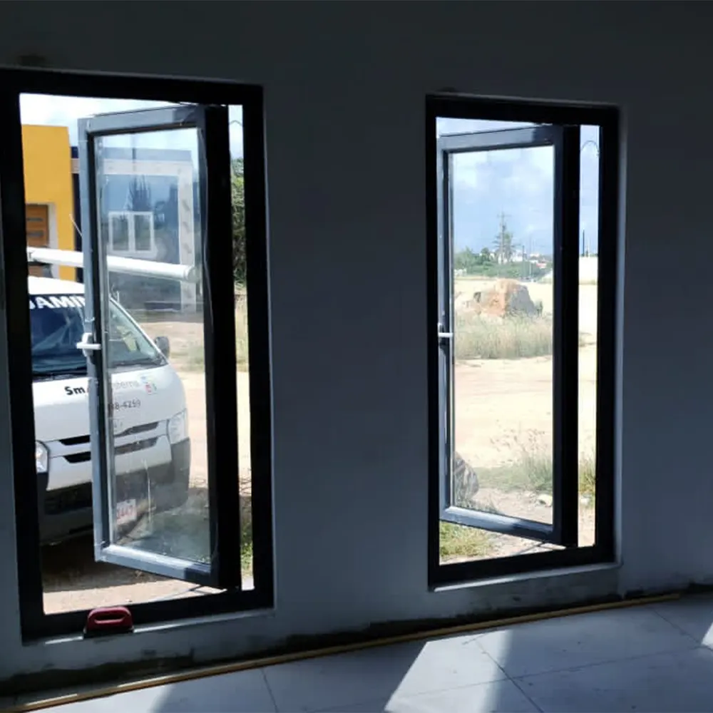 Aluminum Casement Window With Double Tempered Glazing